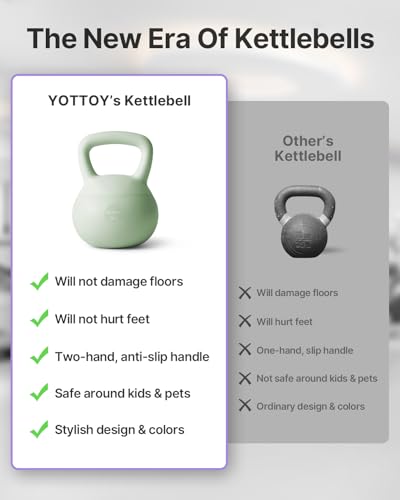 YOTTOY Soft Kettlebell,Kettlebell Anti-Slip Grip Weight for Home Workouts, Kettlebells Set Strength and Safety Guaranteed - color: Green, size: 25 Pounds