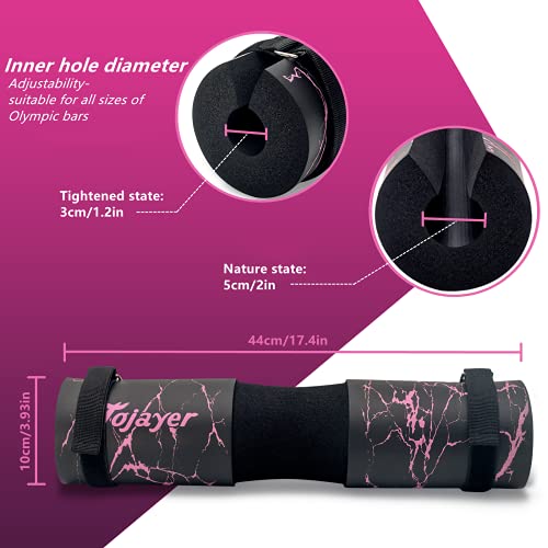 Squat Pad Barbell Pad for Workout, Neck & Shoulder Protective Foam - color: Pink Marble