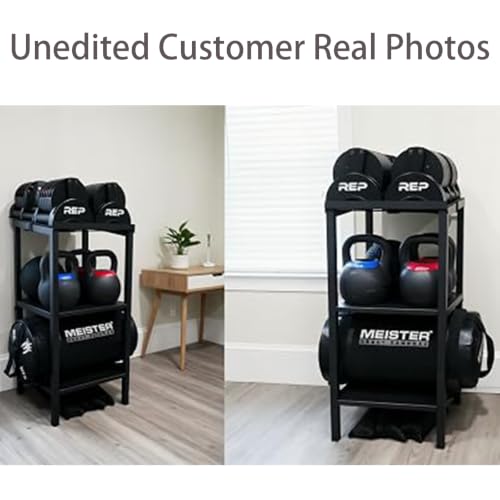 Commercial Heavy Duty Dumbbell/Kettlebell Rack Stand 500-800LBS | Heavy Duty One-Piece Welded Frame, Anti-Tip Non-Slip Base, Easy 6-Part 10-Min Assembly, Fitness Gear Storage for Garage - style: 3-Tier Extra Large Dumbbell & Kettlebell Rack – Market-Leadi