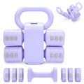 Adjustable 2-in-1 Convertible Kettlebell & Dumbbells Set, 4 in 1 Free Weights Dumbbell Set of 2, Each 2.2 3.3 4.4 5.5lb Quick Change Women Dumbbell Set for Home Exercise Training - color: Purple