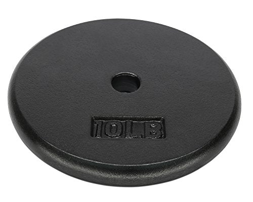 Yes4All Tri-Grip Handles Olympic Weight Plates/Cast Iron Weight Plates, Suitable for Barbell Exercises, Strength, Flexibility Training - 35lb (Set 4pcs)