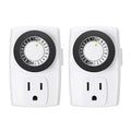 BN-LINK BND-60/U47 Indoor Mini 24-Hour Mechanical Outlet Timer, 3-Prong, 2-Pack - size: 3-Prong, 2-Pack, 1 Outlet, Mini