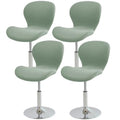 Gollense Bar Stool Covers with Backs, Set of 4 Stretch Jacquard Barstool Seat Covers, Washable Swivel Pub Counter Height Chair Slipcover Protector for Home Kitchen Cafe (T-Shaped Jacquard-Green) - color: T-shaped Jacquard-green