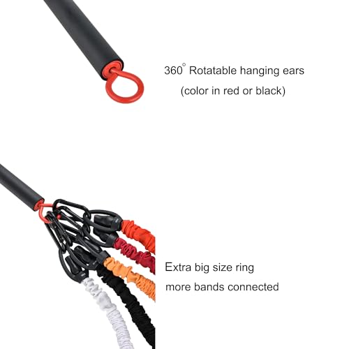 Resistance Band Bar for Fitness Portable Steel Pilates Workout Bar for Exercise 3 Parts Bar for Resistance Bands, Home Gym Resistance Training Equipment