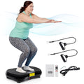 Full Body Vibration Platform Massage Machine Workout Trainer with Bluetooth Music Connection - color: Black