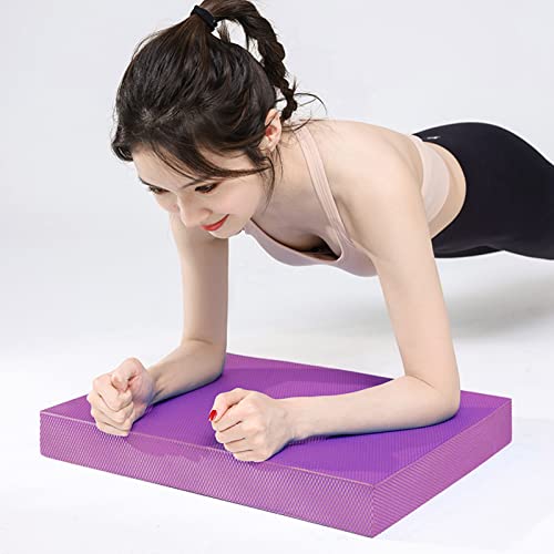 RiToEasysports Fitness Yoga Balance Mat, Balance Training Foam Pad Flat Support Soft Cushion High Exercise Yoga Mat Training Mats for Women Mats - color: Dark Rattan Purple