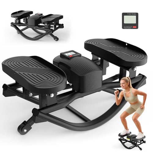 HOTWAVE Rock Stepper, The Rock Stepper Side to Side Exercise Machine – 350 lb Capacity, Oversized Pedals, Low Impact 3D Lateral Stepper for Home Workout - color: Black