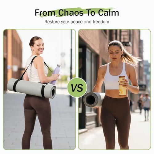 Slim Panda Yoga Mat Straps for Carrying, Adjustable Yoga Mat Carrier Sling Fits All Mats(Mat Not Included) - color: Dark Gray, size: 72 inches