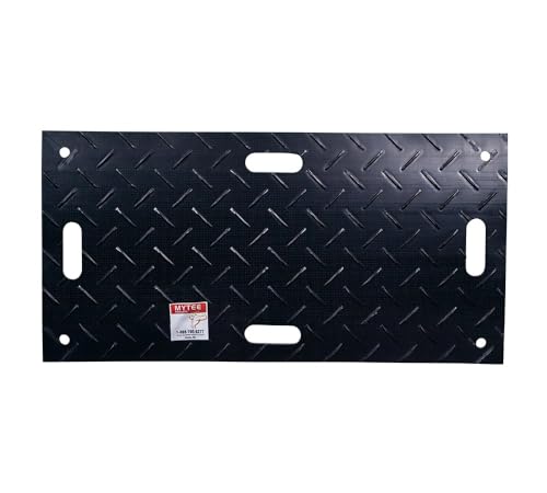 Mytee Products 12Pcs 2' x 4' Ground Protection Mats w/ 22 Pcs Single Connectors - Double Sided Diamond Plated Tread Design High Density Polyethylene Mat, Easily Supports 20 Ton Loads on Lawns, Dirt - size: 12 - Pack