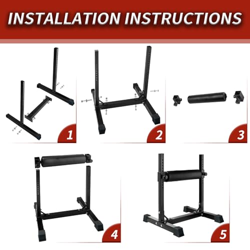 Bulgarian Split Squat Stand, Single Leg Squat Stand, Single Leg Squat Roller, Lower Body Specialty Machine for Home Gym - color: Black