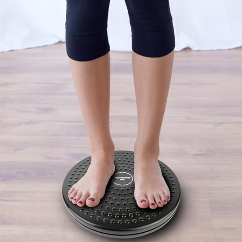 H H&J HUAJIAN Waist Whisper Disc,Body Twister Waist Twister Body Shaping Rotating Board for Women's Twisting Sports Equipment Aerobic Exercise Foot Massage - color: Black