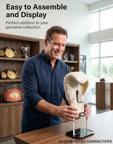 2 Pack Boxing Glove Stand, Boxing Gloves Display Case, Vertical Boxing Glove Display Stand Baseball Glove Display Holder