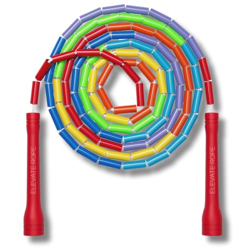 Pro-Grade Beaded Jump Rope for Beginners - color: Rainbow