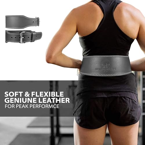 "Victorbudo USA Spartan Weight Lifting Belt (5mm Thick) - Genuine Leather Lifting Belt Gym for Men & Women - Functional Workout Belt - Gym Belt for Weightlifting, Powerlifting, Squat & Deadlift - Adjustable Weightlifting Belt" - size: "Medium (47"" Length
