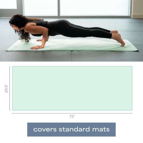 S&T INC. Aura Yoga Mat Towel, Quick Dry Towel, Soft and Absorbent for Gym, Pilates, and Hot Yoga Mat, 1 Pack, 26.5 inches x 72 inches, Microfiber, Sage Green - color: Sage Green