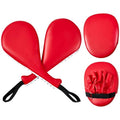 Poen 4 Pcs Taekwondo Kick Pads Set with Focus Mitts and Double Kick Paddle, Martial Arts Training Equipment for Kids Adults, Karate Kickboxing Punching and Kicking Practice Gear - color: Red
