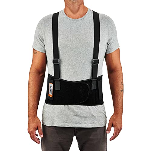 Ergodyne ProFlex 1650 Back Support Belt, 7.5" Elastic, Adjustable, Removeable Straps, Black, 2X-Large - size: 2X-Large (Pack of 1)