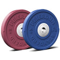 FEIERDUN Color Bumper Plate Set, 2-Inch Olympic Weight Plates, Low Bounce Rubber Barbell Plates with Stainless Steel Insert for Weightlifting, Strength Training, CrossFit & Home Gym, 10LB-370LB - style: H) 100LBS NEW SET