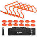 GHB Agility Hurdles 8" Speed Agility Training Hurdles, Detachable Sturdy Hurdles Training Equipment Set with Carry Bag for Kids,Athletes,Soccer,Basketball - size: 17 Pack