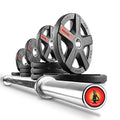 XMARK Olympic Weight Set | TEXAS STAR Weight Set Rubber-Coated Olympic Weight Set With XMARK BLACKSMITH Barbell Bar, Barbell Weight Set, Weights, Barbell - color: 10) Straight Bar & 115 lb Weight Set