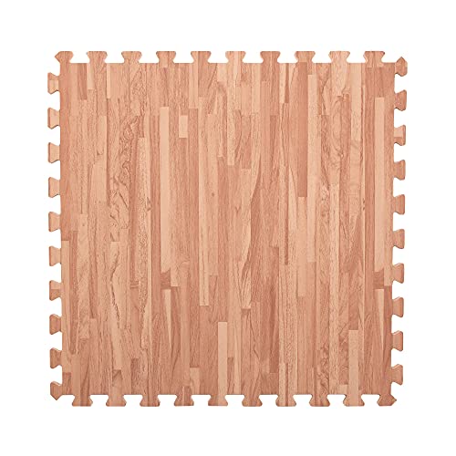 IncStores Premium Soft Wood Print Foam Flooring Tiles | Interlocking Foam Tiles for Home, Gym, Training and Yoga | 3/8 and 5/8 Inch - color: 5/8" - Textured Maple, size: 48 Sq Ft