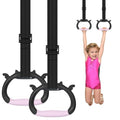 Gymnastics Rings, Children's Home Gym Equipment, Children's Adjustable Strap Strength Training Rings, Pulling Rings for Physical Training - color: pink