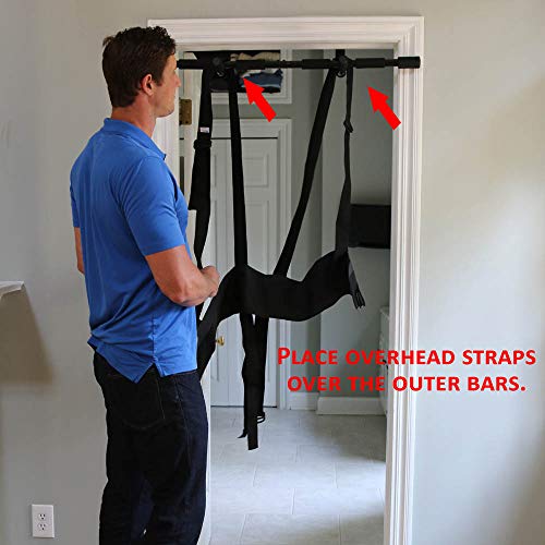 Sit and Decompress Back Stretcher with Pull Up Bar 3 Minutes A Day Lumbar Traction Spinal Decompression - (XLarge Harness) - size: X-Large