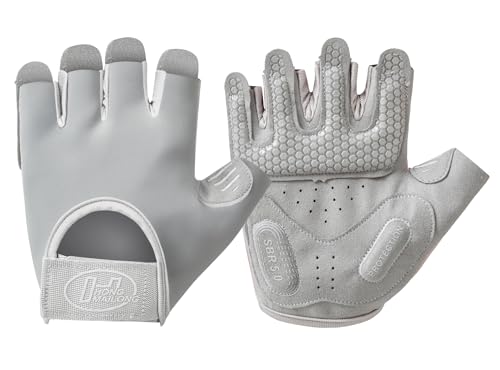 SUJAYU Workout Gloves for Women & Men, Anti-Slip Fingerless Gloves for Weightlifting, Mens Workout Gloves Gym Gloves Fitness Gloves - color: Grey, size: Large
