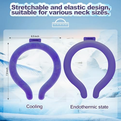 Neck Cooling Tube with Cold Insulated Bag,Neck Cooler Wraps,Reusable 18℃/64℉ Ice Neck Ring Wearable Body Cooling Products for Summer (Navy*2) - color: Navy*2