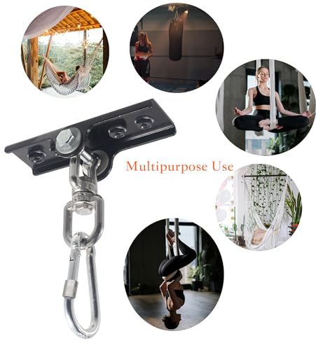 Heavy Duty Punching Bag Hanger with 360° Swivel, Reinforced Steel Heavy Bag Ceiling Mount Holds Up to 300 lbs, Punching Bag Mount for Boxing, MMA & Home Gym Training - color: Black 1 PCS