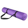 Fitvids All Purpose 1/4-Inch High Density Anti-Tear Exercise Yoga Mat with Carrying Strap, Multiple Colors - color: Purple