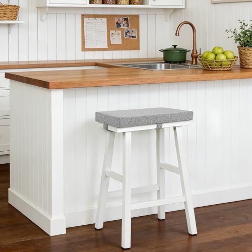 Tromlycs Saddle Bar Stool Cushion Rectangle Small Bench Cushion, Light Grey | Rectangular Seat Cushion, Rectangle Bar Stool Cover Pad, Kitchen Farmhouse, with Strap Ties, 18x9.5 Inch - color: Light Grey