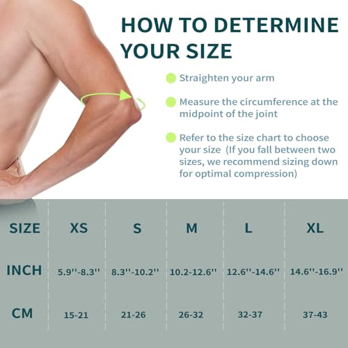Tennis Elbow Sleeve,Elbow Compression Sleeve, Elbow Brace For Tendonitis and Tennis Elbow,Golfers, Arthritis, Bursitis. Elbow Pain Relief,Weightlifting, Fit for Men & Women - color: Green&Black, size: Small
