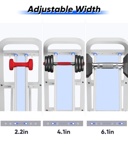Adjustable Dumbbell Rack, Weight Storage Stand Holder for Dumbbells & Kettlebells, Heavy-Duty Home Gym Organizer with 6 Hook for Home Gym Equipment Accessories (Rack Only) - color: White, style: 3 tier