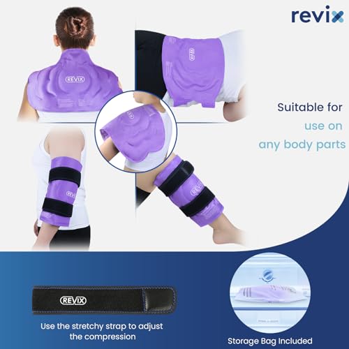 REVIX 20" XXXL Ice Pack for Knee Discomfort and Fatigue, Reusable Extra Large Cold Packs for Relaxation, Knee Replacement Surgery, ACL, Meniscus Tear with Cold Therapy, Purple - style: Purple-1 Pack