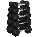 Hex Dumbbell Sets, 90-640 lb Rubber Encased Exercise & Fitness Dumbbells Set, Hand Weight for Strength Training, Weight Dumbbells - size: 156 lb set (pair of 8, 10, 15, 20, 25)