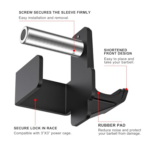 Kipika Power Rack Attachment for 5/8" & 1" Holes - Heavy Duty Home Gym Equipment for 2x2 or 3x3 Squat Rack, Adjustable and Easy to Install - color: For 3"x3" Rack with 5/8" or 1" Hole