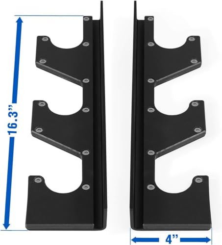 Yes4All Vertical Wall Mounted Olympic Barbell Holder, Barbell Storage Rack, Hanging Barbell Rack for Home Fitness Equipment - color: Black Horizontal Wall Mounted - 1 Pair