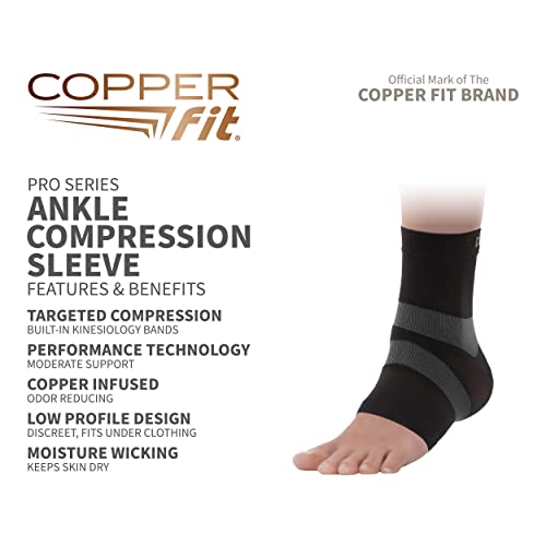 Copper Fit Pro Series Unisex Ankle Compression Sleeve - size: Medium