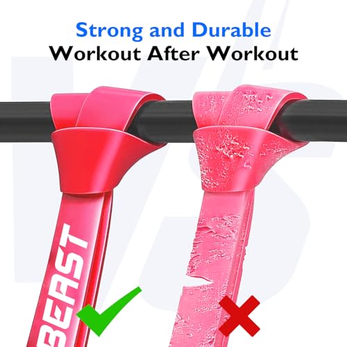 FitBeast Resistance Bands Set, Pull Up Assist Bands for Strength Training, Pilates, Yoga, Powerlifting, Stretching, Mobility Exercises, Muscle Toning, Full Body Workout - color: Multicolor（15-80 lbs)