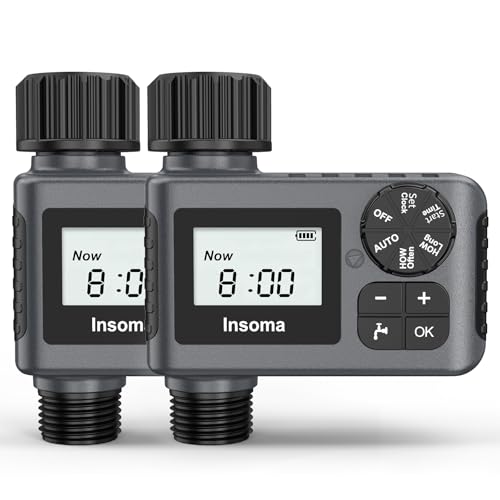 2 PCS Water Timer for Outdoor Garden Hose, Water Sprinkler Timer with Rain Delay/Manual/Automatic Drip Irrigation and Lawn Watering System for Yard - size: 1 Zone-Plastic-2 Pack
