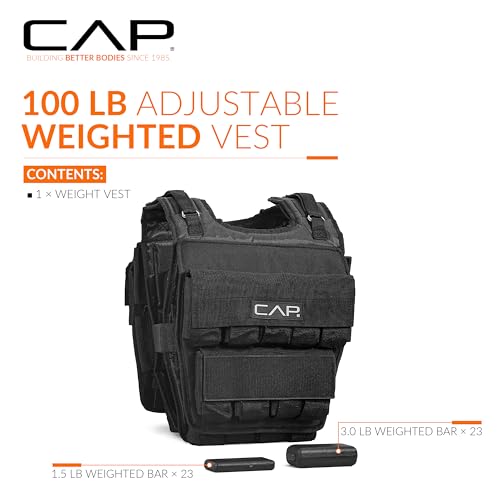 CAP Adjustable Weighted Vest 20–150 lbs for Strength Training, Running & Workouts, Weight Vest for Men & Women, Fitness Training Vest - style: 100lbs