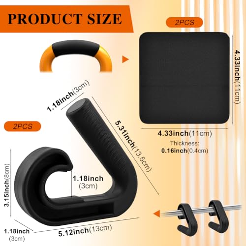 2pcs Neutral Grip Handles for Pull Up with 2pcs Wrist Guards Portable Hooks for Barbell Row Deadlift Resistant Bands Ergonomic Workout Handle