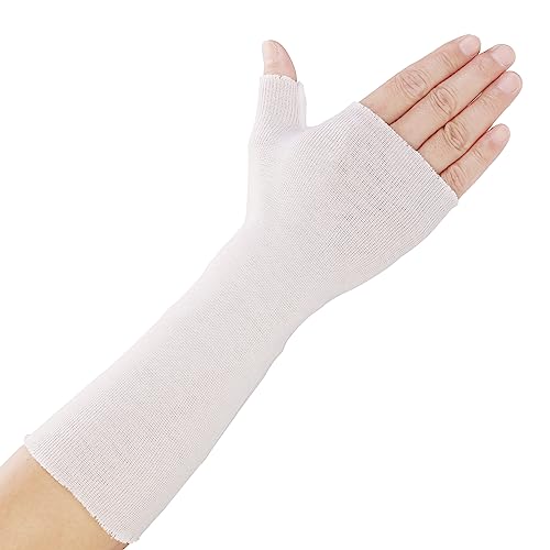 Hand Socks for Splint (Pack of 10) Wrist and Thumb Spica Wrap Liner,Arm Cast Cover Cotton Stockinette Sleeve for Under Brace for Women Men(Small,3x10.6 inch) - color: White, size: S