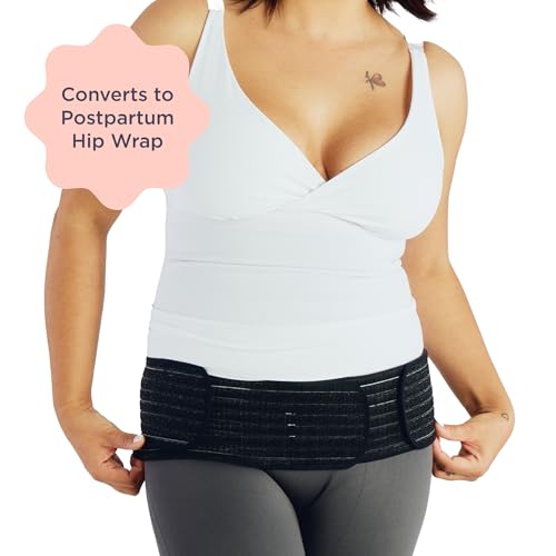 Belly Bandit 2-in-1 Hip Bandit - Maternity Belly Band & Postpartum Hip Wrap - Adjustable Pregnancy Belly Support and Compression Wrap - color: Nude, size: XS-M