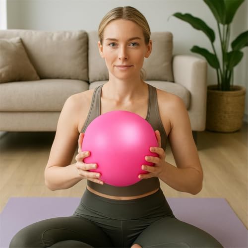 6 Inch Mini Exercise Pilates Yoga Ball, Stability Ball for Yoga, Barre, Training and Physical Therapy- Improves Balance with Inflate Pump(Pink) - color: Orange, size: 6 Inch