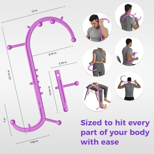 Detachable Trigger Point Massage Cane, Button-Release Design Massage Hook for Back, Neck & Shoulder Pain Relief, Pressure Point Massage Tool for Muscle Recovery (Large, Pink) - color: Pink, size: Large