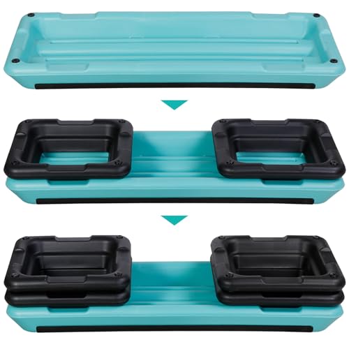 F2C 43 inch Aerobic Exercise Step Platform Adjustable Height Stepper Exercise Workout Step Bench with 4 Risers 4" - 6" - 8" Large Fitness Exercise Stair Step for Home Gym Fitness Training - color: Green