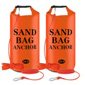25LB Sand Anchor Bags, Waterproof Dry Bags, 2-in-1 Jet Ski Anchor Bag Kit with Adjustable Buoy for Small Boat Jetski Power Watercrafts Canoes and Kayaks