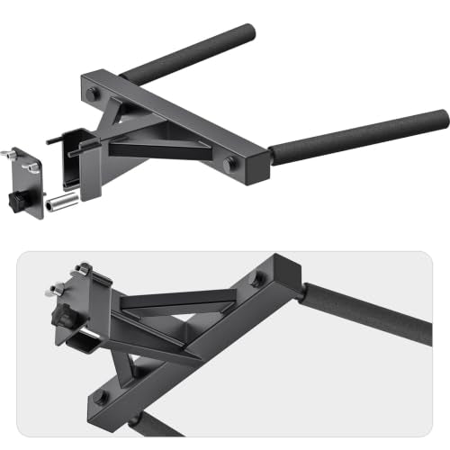 Dip Attachment for Power Cage with 5/8" or 1" Hole, Y-Shaped Dip Bar | Squat Rack Accessories with Non-Slip Foam Grips, Full Welded Steel, Power Rack Attachment for Home Gym Strength Training - color: E: Dip Bar Attachment(2x2 Rack, 5/8 & 1" hole)